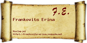 Frankovits Erina névjegykártya